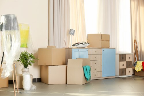 Boxes and belongings stored safely in a Norbury storage unit