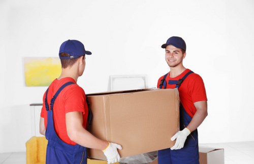 Packed boxes prepared for local removals in Norbury home move